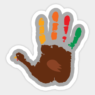 Thanskgiving Turkey Hand Print Sticker